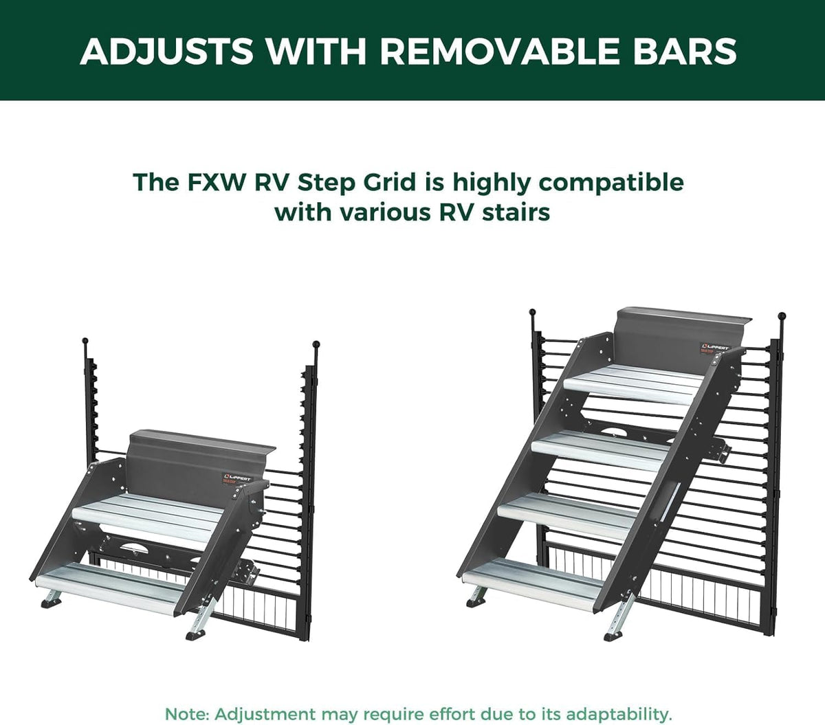 fxw rollick dog playpen with rv step grid showing dimensions