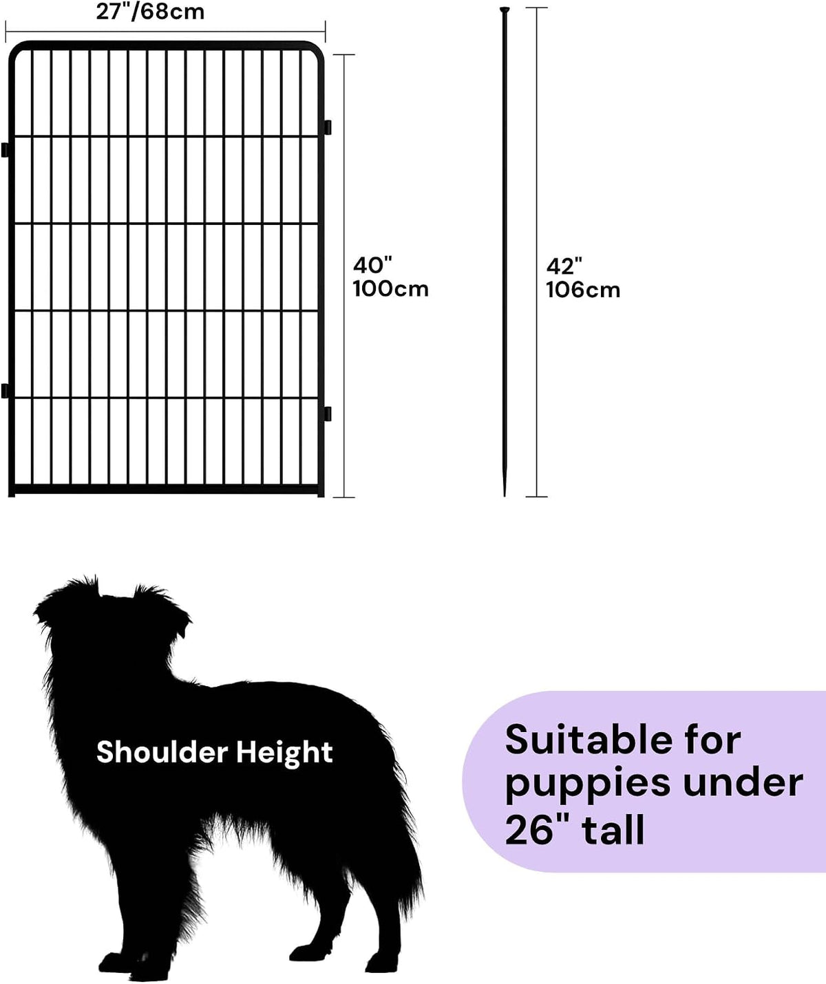 sunsgrove 40 inch 2 panels dog playpen outdoor shown in use