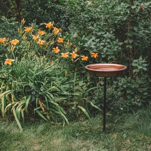 backyard expressions bird baths for outdoors, 34" metal shown in use