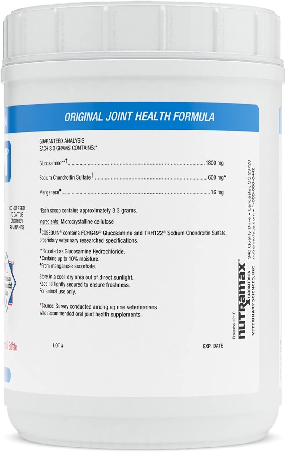 nutramax cosequin original joint health supplement for horses shown in use