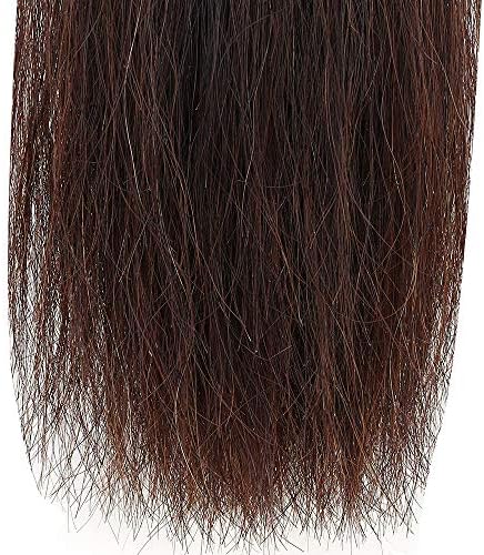 horse tail extensions with braided horsehair loop, blunt, close-up detail