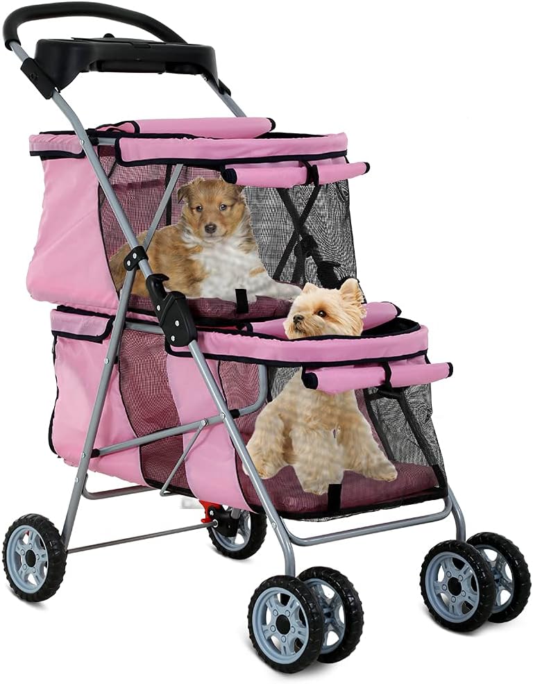 dkeli 4 wheel pet stroller for small and, main product view
