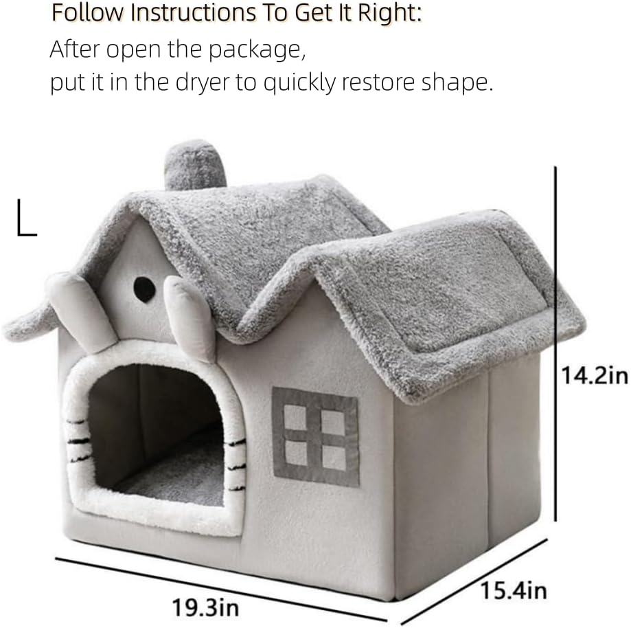 luxury double roof indoor dog house cat nest,foldable shown in use