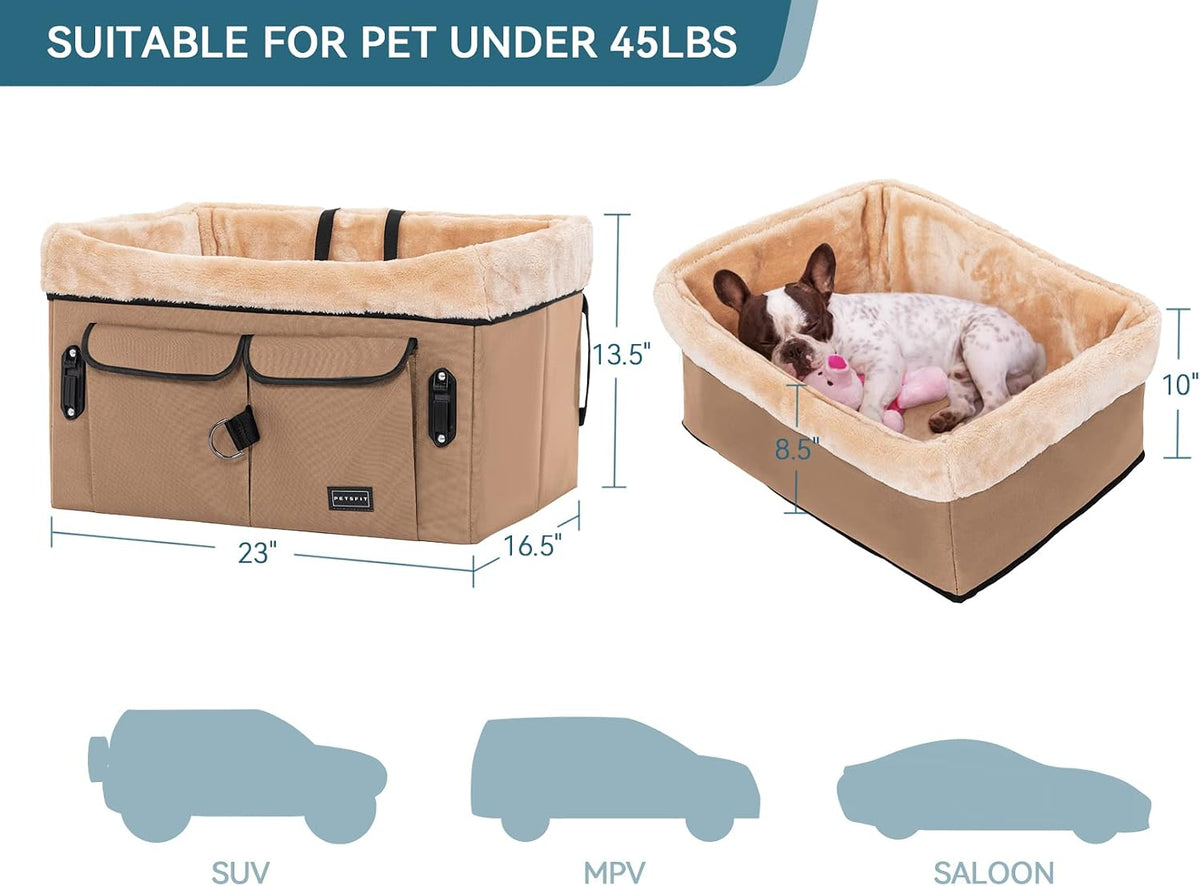 petsfit dog booster car seat for medium dog, side view