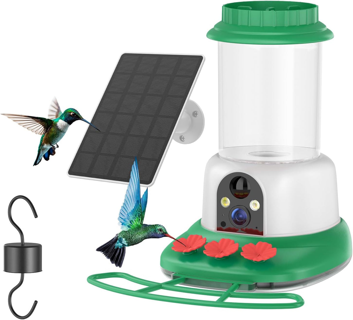 sehmua smart hummingbird feeder with camera, solar powered, main product view