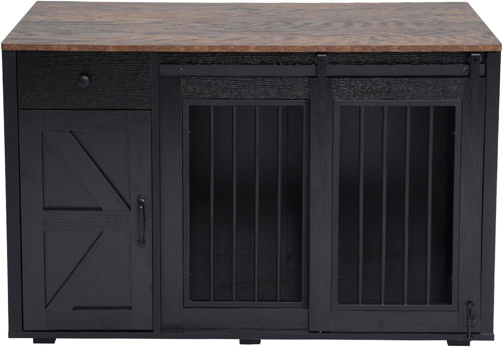 verano garden 44" dog crate furniture, dog kennel on a desk or shelf