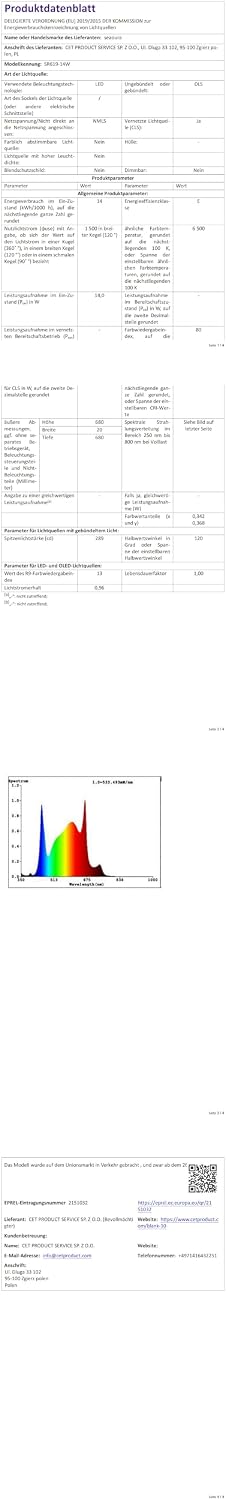 seaoura submersible led aquarium light for fish tank, front angle view