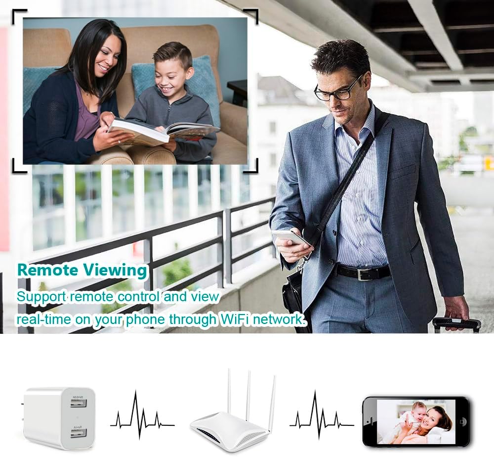 1080p charger camera,mini wireless wifi indoor security camera, side view