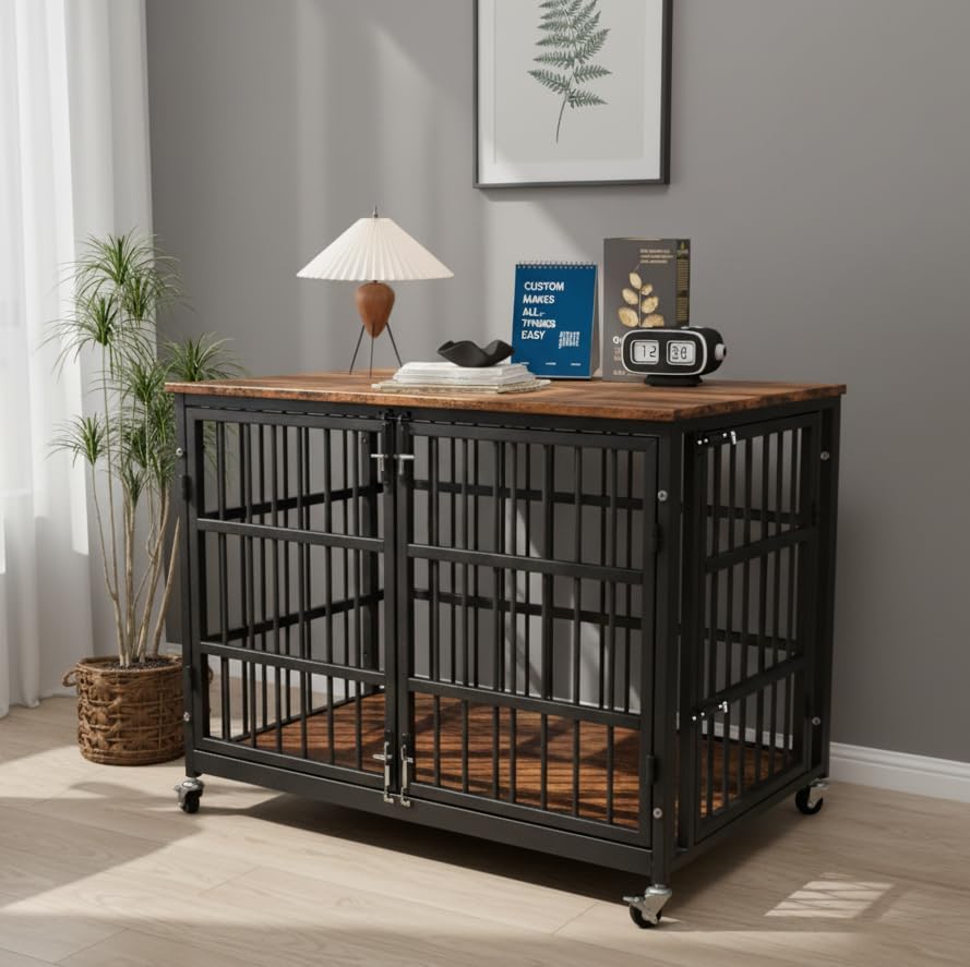 boldbone 42 inch dog crate furniture, heavy duty, package contents
