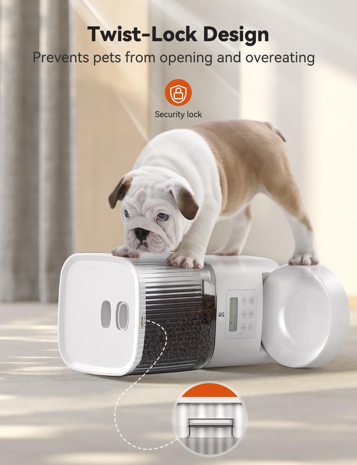 automatic ppet feeders, timed dog feeder 5l programmable shown in use