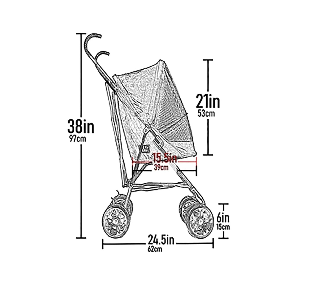 pet gear travel lite plus stroller, compact, easy shown in use