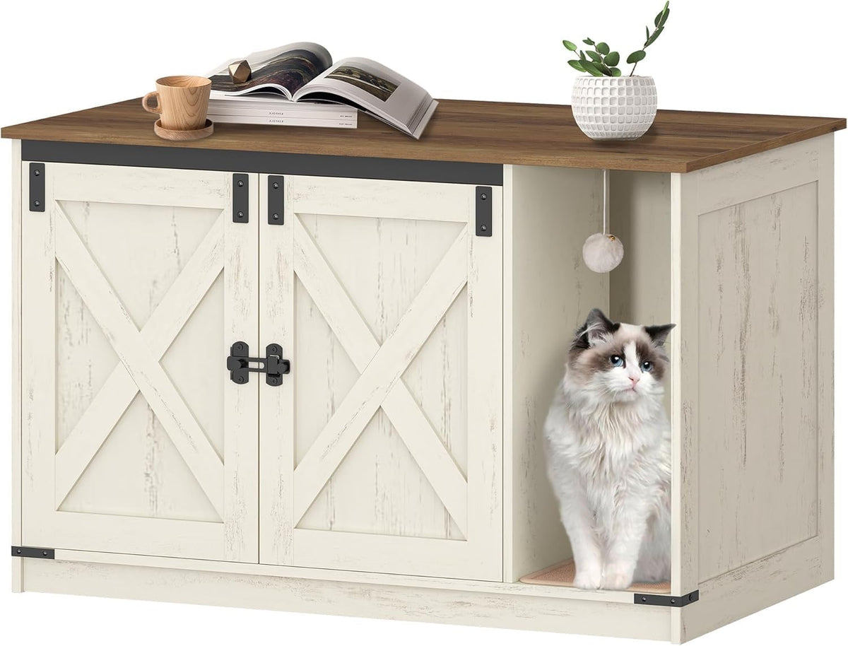 hzuaneri cat litter box enclosure, hidden litter box, main product view