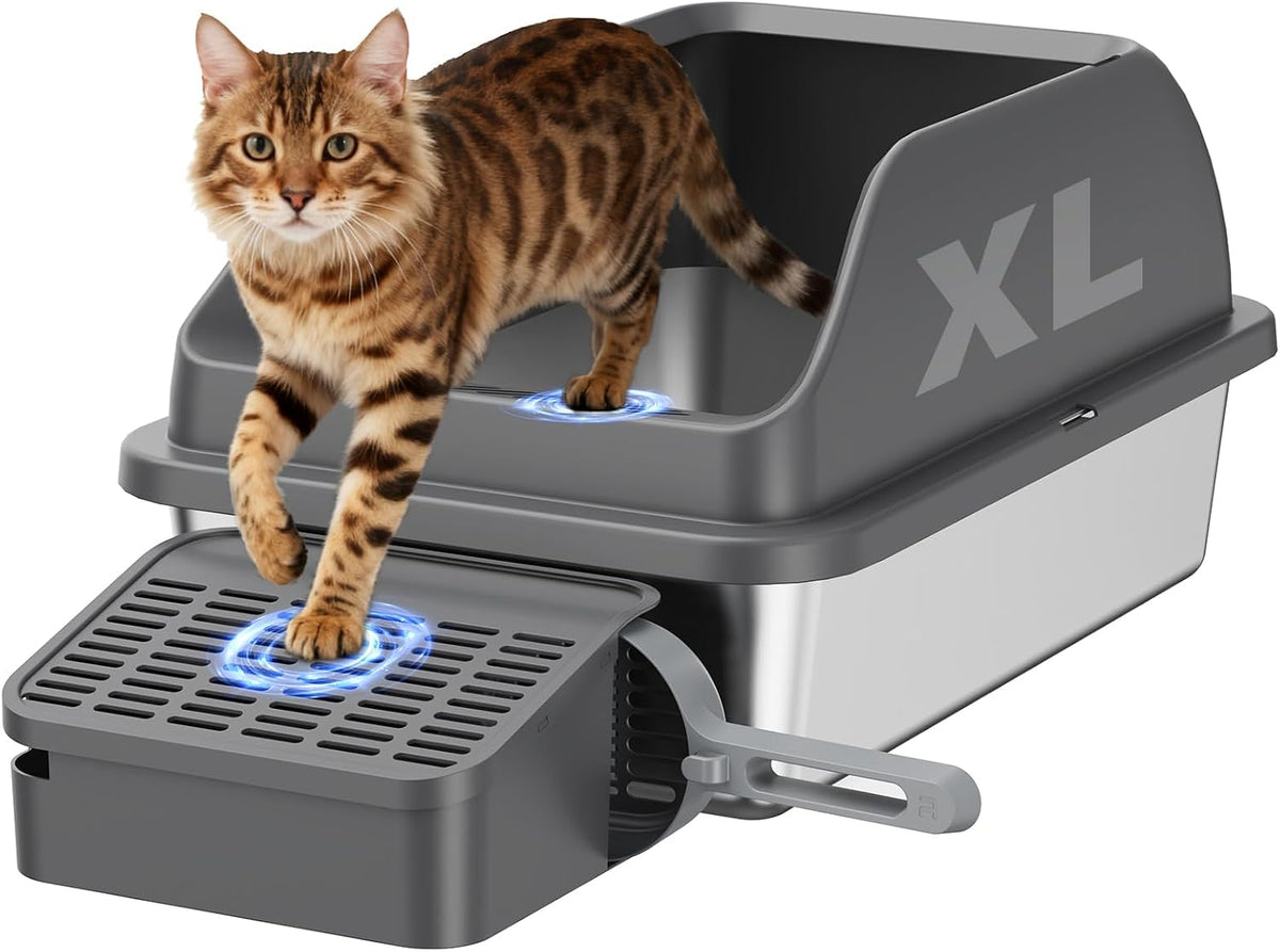 zivacate stainless steel cat litter tray (xl, 60×40cm, main product view