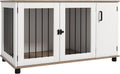 pawhut dog crate furniture with storage double doors, main product view