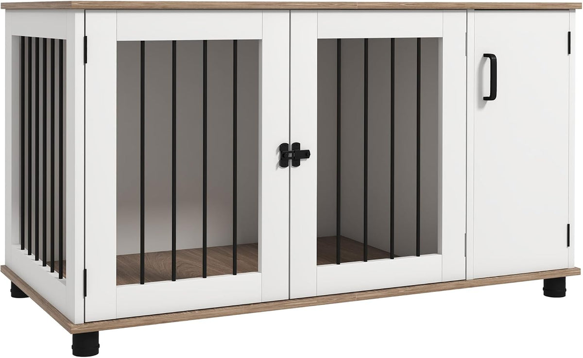 pawhut dog crate furniture with storage double doors, main product view