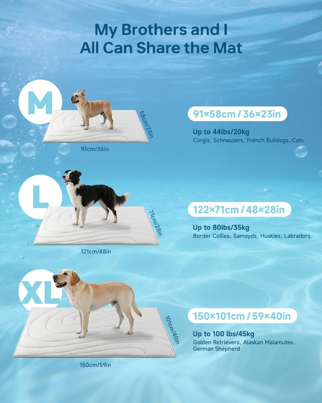 cooling mat for dogs, 48" x 28" washable, close-up detail