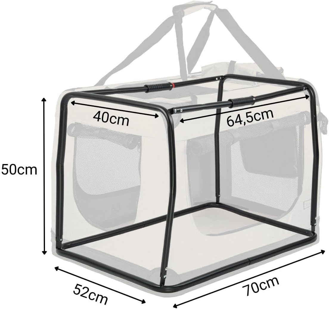 lionto dog transport box foldable for travel & showing dimensions