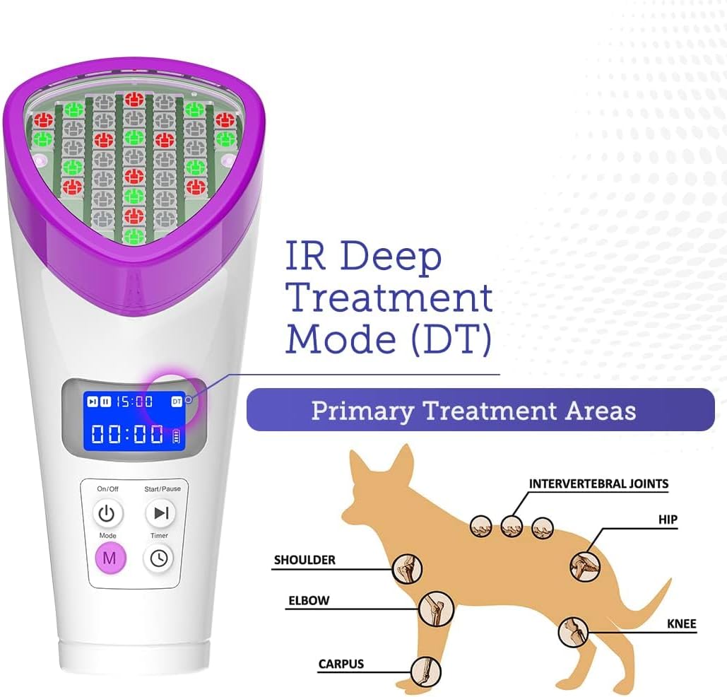led light therapy for dogs - pain, joint, close-up detail
