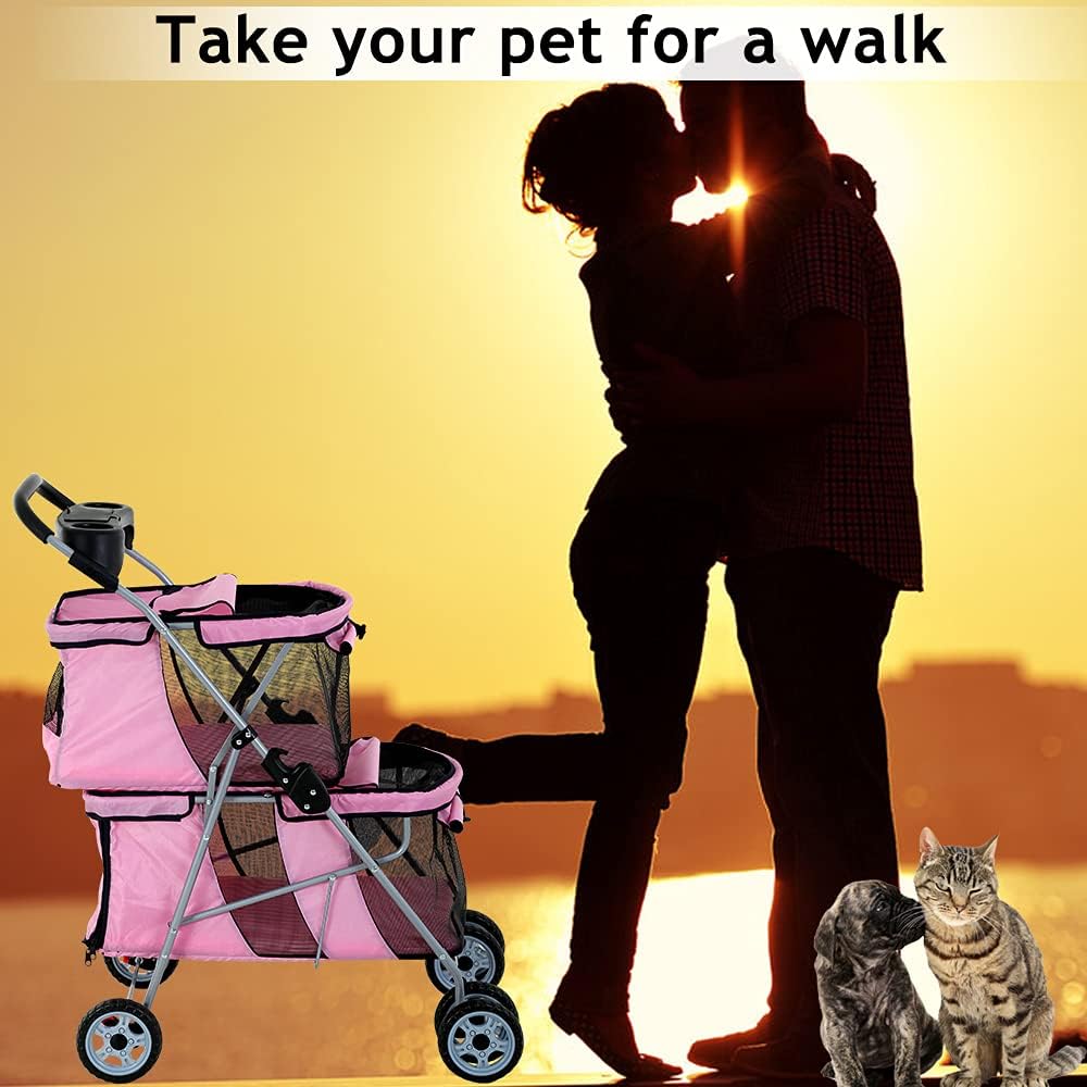 dkeli 4 wheel pet stroller for small and, package contents
