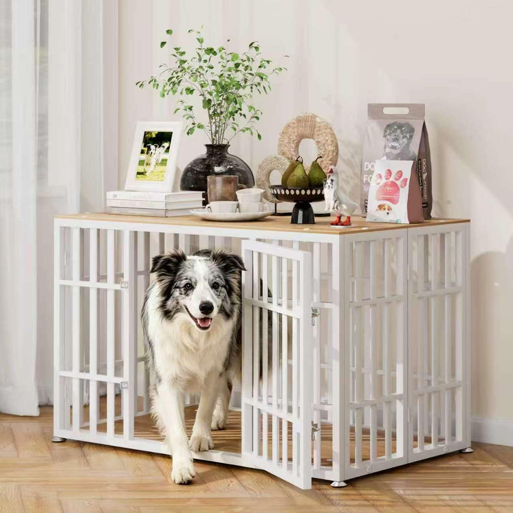 snuowu 46 inch heavy duty dog crate furniture, main product view
