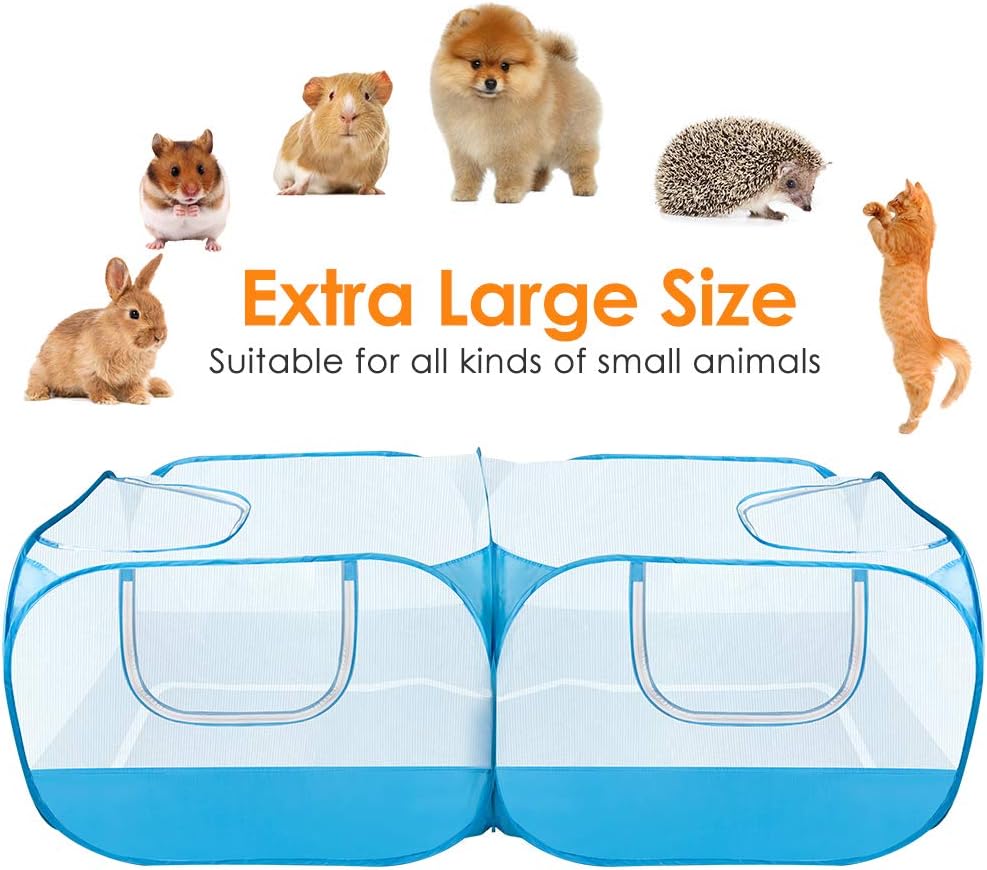 autowt small animals playpen, 2 in 1 portable shown in use