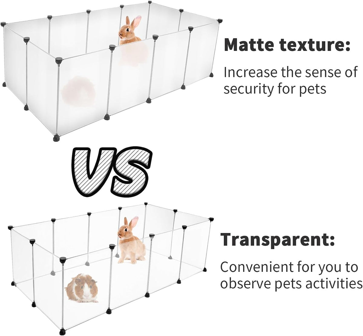 12 panels pet playpen 16”x12” bunny pen rabbit shown in use