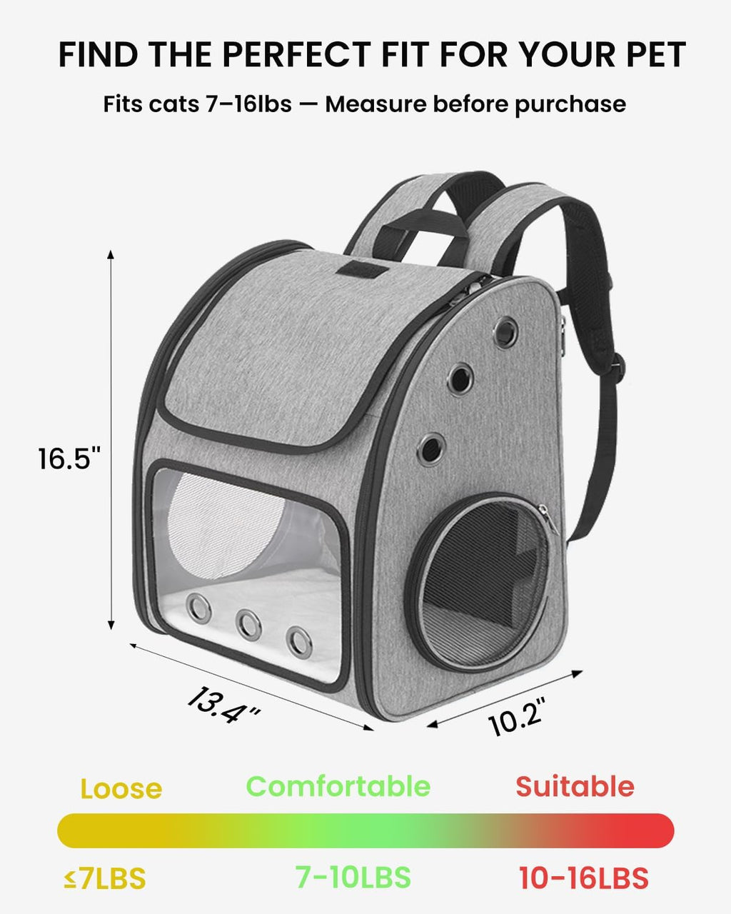expandable cat backpack carrier for small cats/dogs airline shown in use