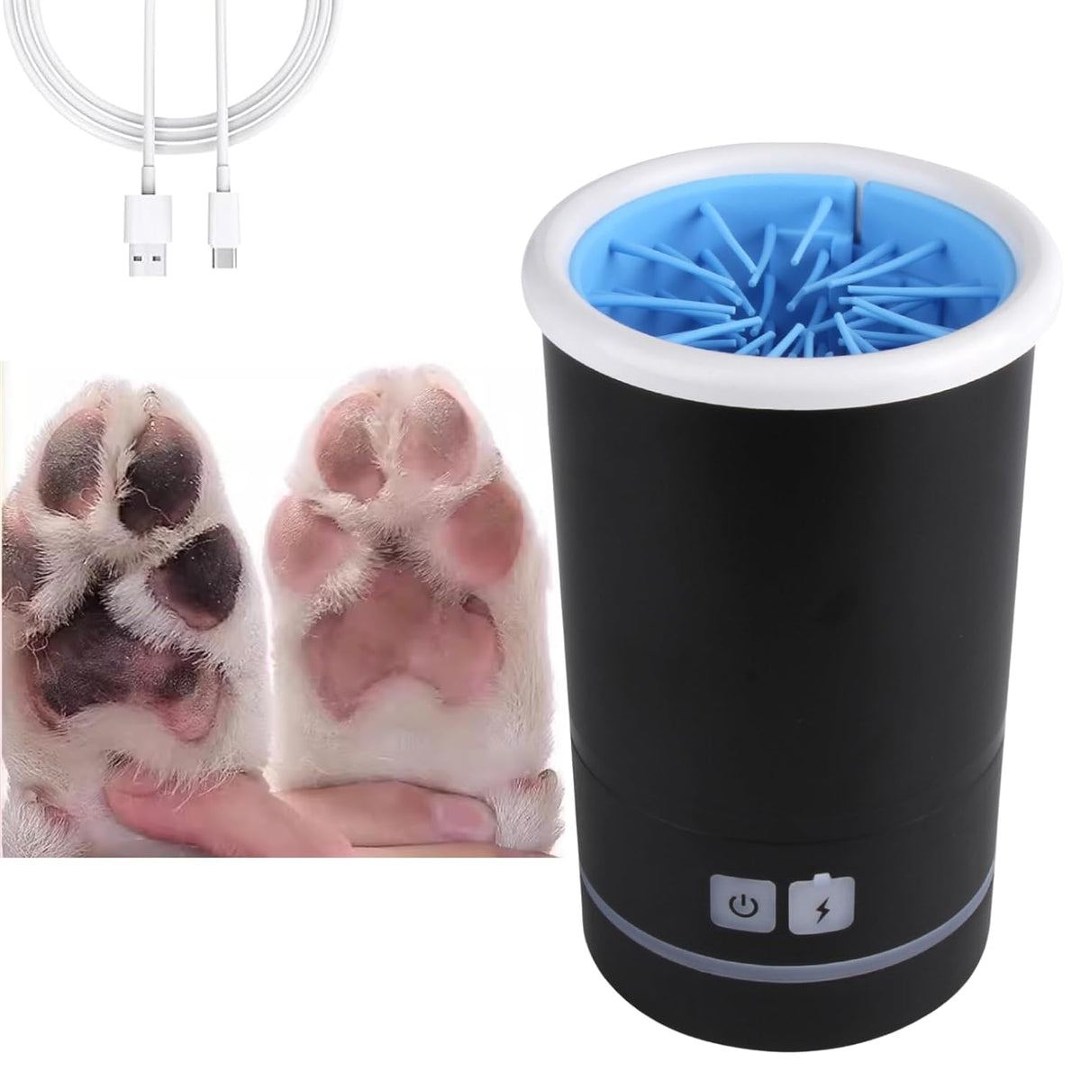 dpofirs pet washer, automatic usb rechargeable soft brushes, main product view