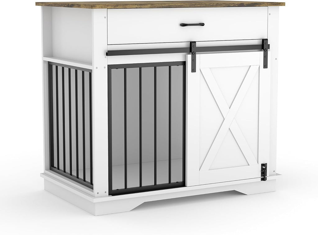 38" dog crate furniture, wooden dog furniture with on a desk or shelf