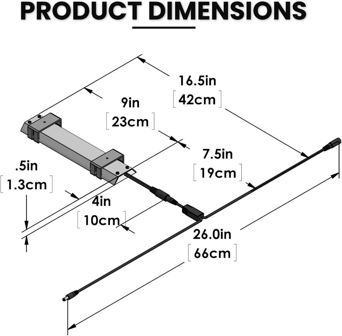 happybird lightning (a divison of m&m cage) 8" showing dimensions