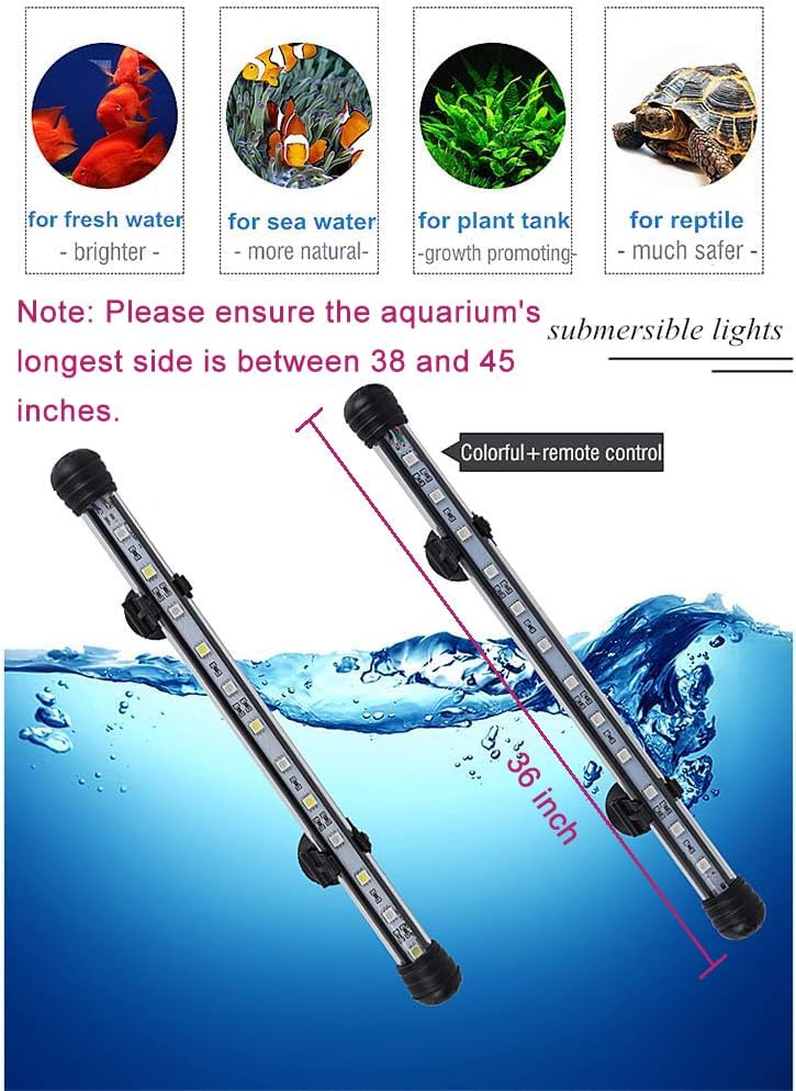 mq 36 in submersible led aquarium light, 13w, side view