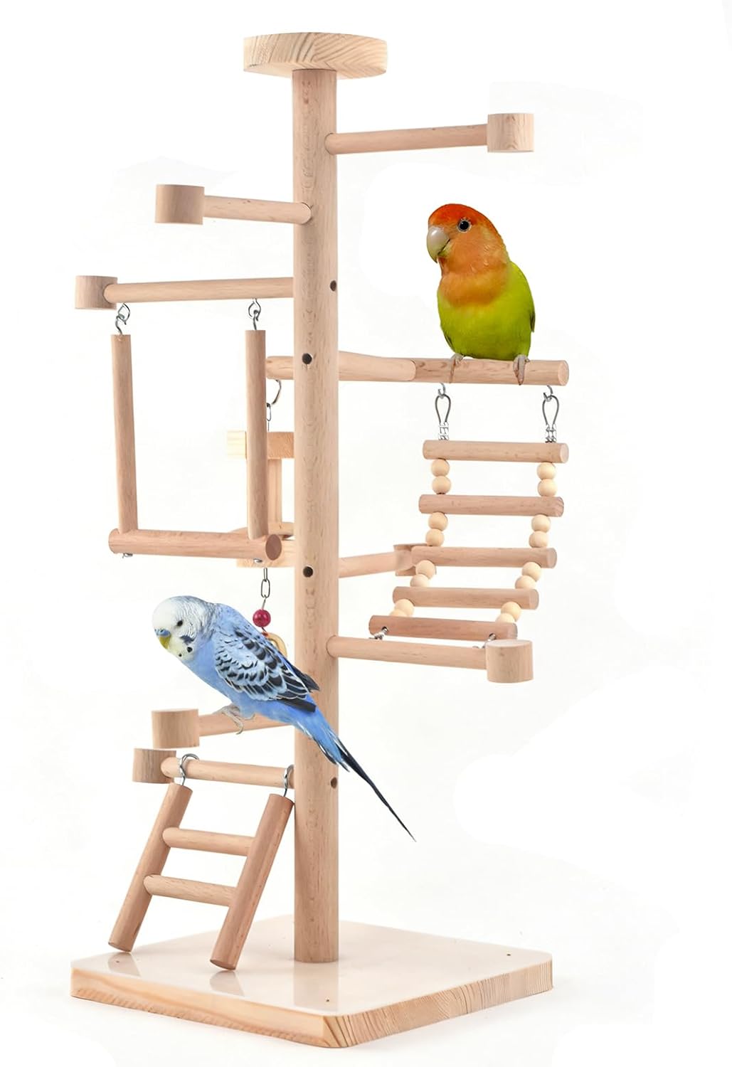 wood bird playstand with perch swing ladder chewing, main product view
