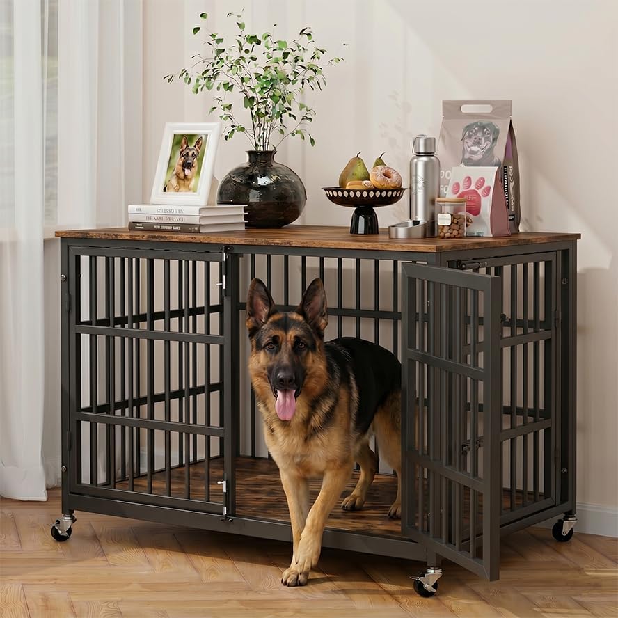 boldbone 48 inch dog crate furniture, heavy duty, main product view
