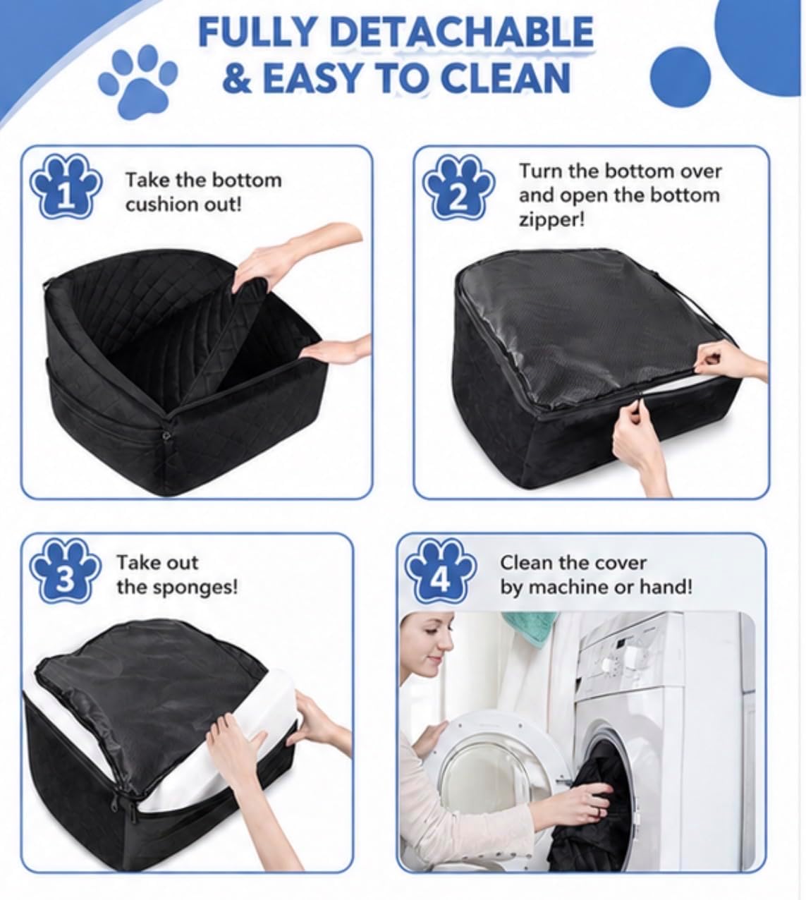 luxury plush dog car seat bed, ultra soft, side view