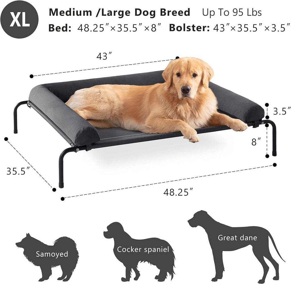 western home cooling elevated dog bed for large, close-up detail