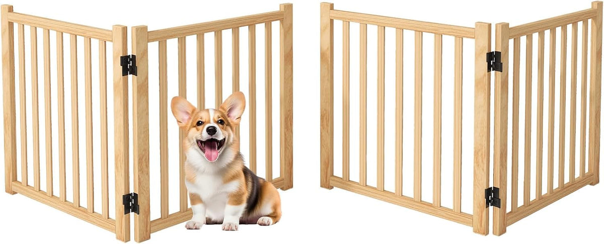 freestanding wooden dog gate indoor- 23" h 2, main product view