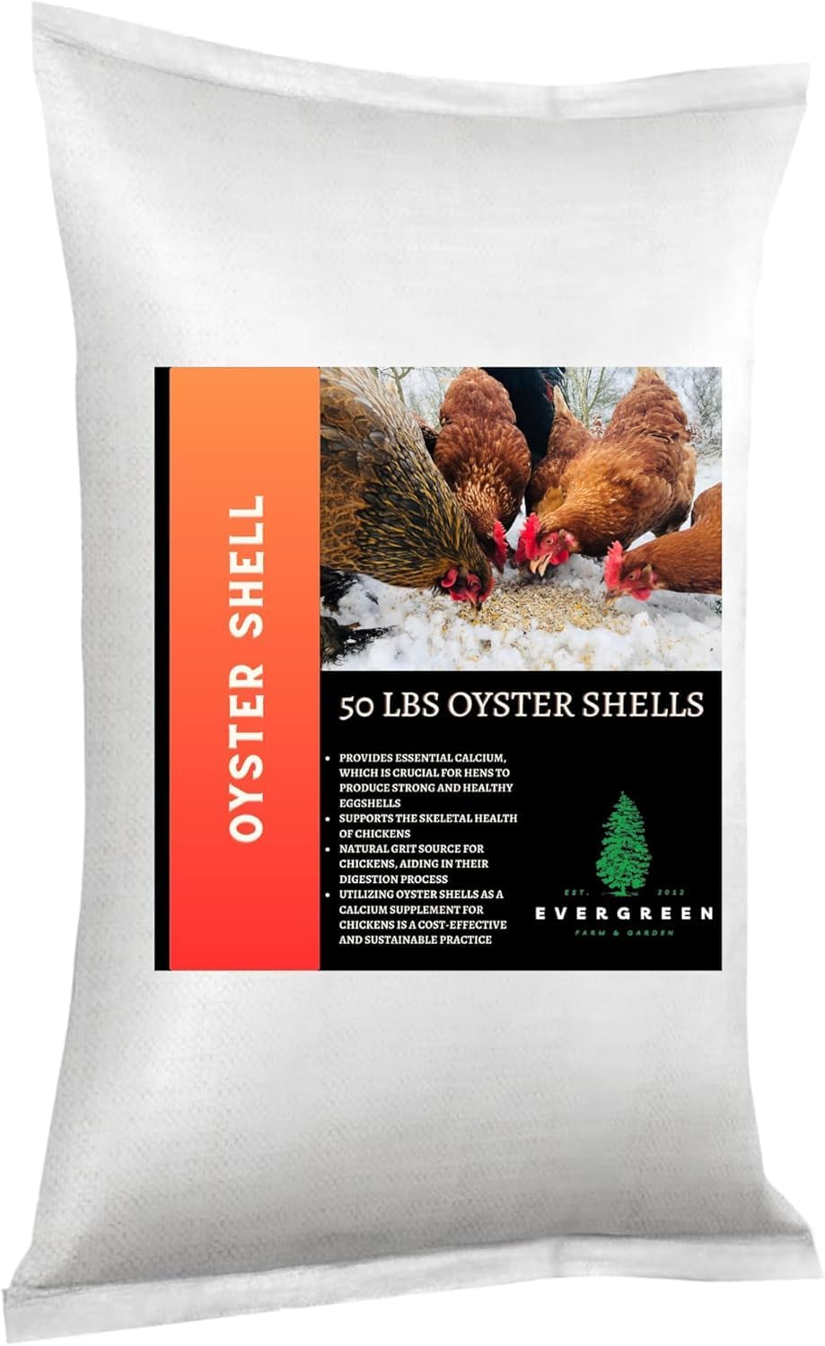 evergreen farm and garden 50 lb bag oyster, main product view