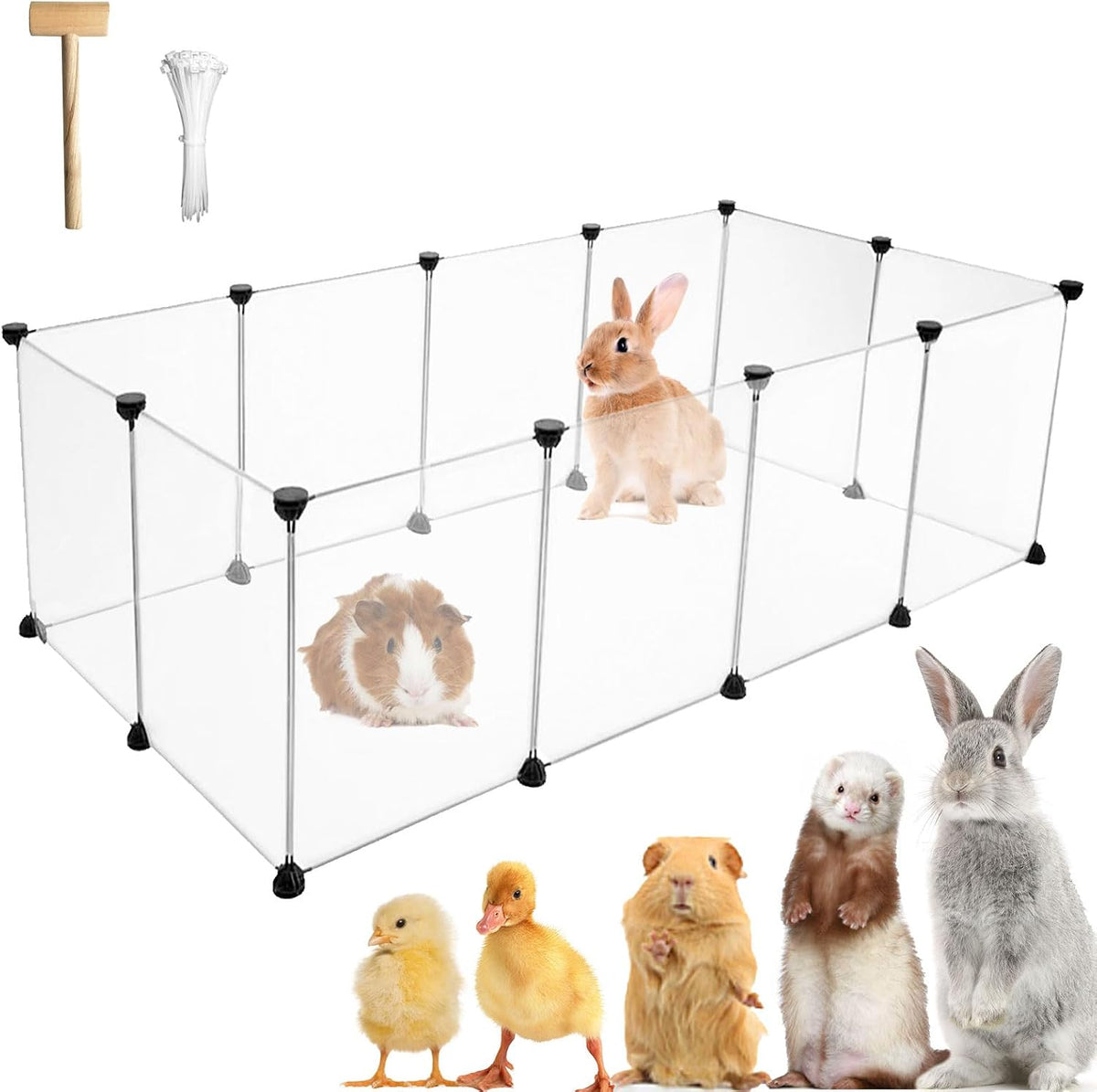 12 panels pet playpen 16”x12” bunny pen rabbit, main product view