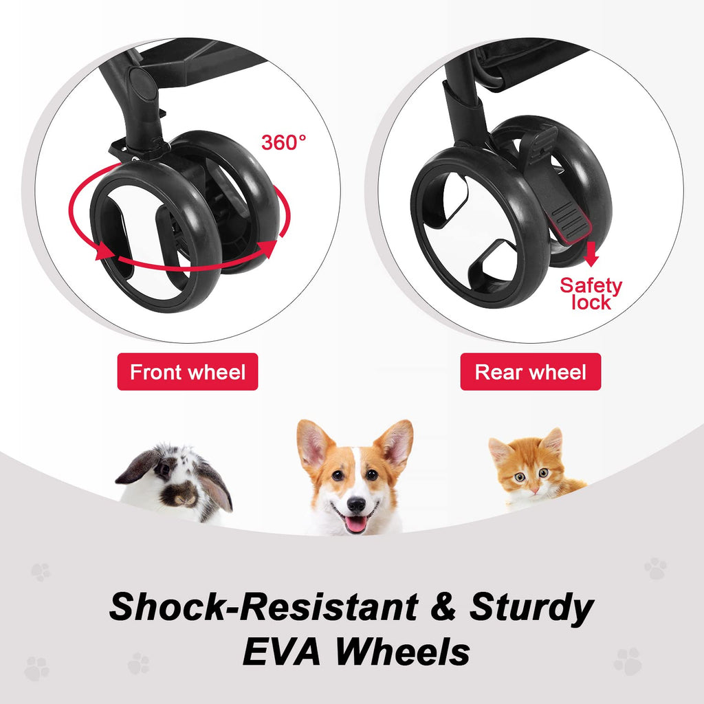 bestpet | 4-wheel foldable pet stroller | grey, package contents