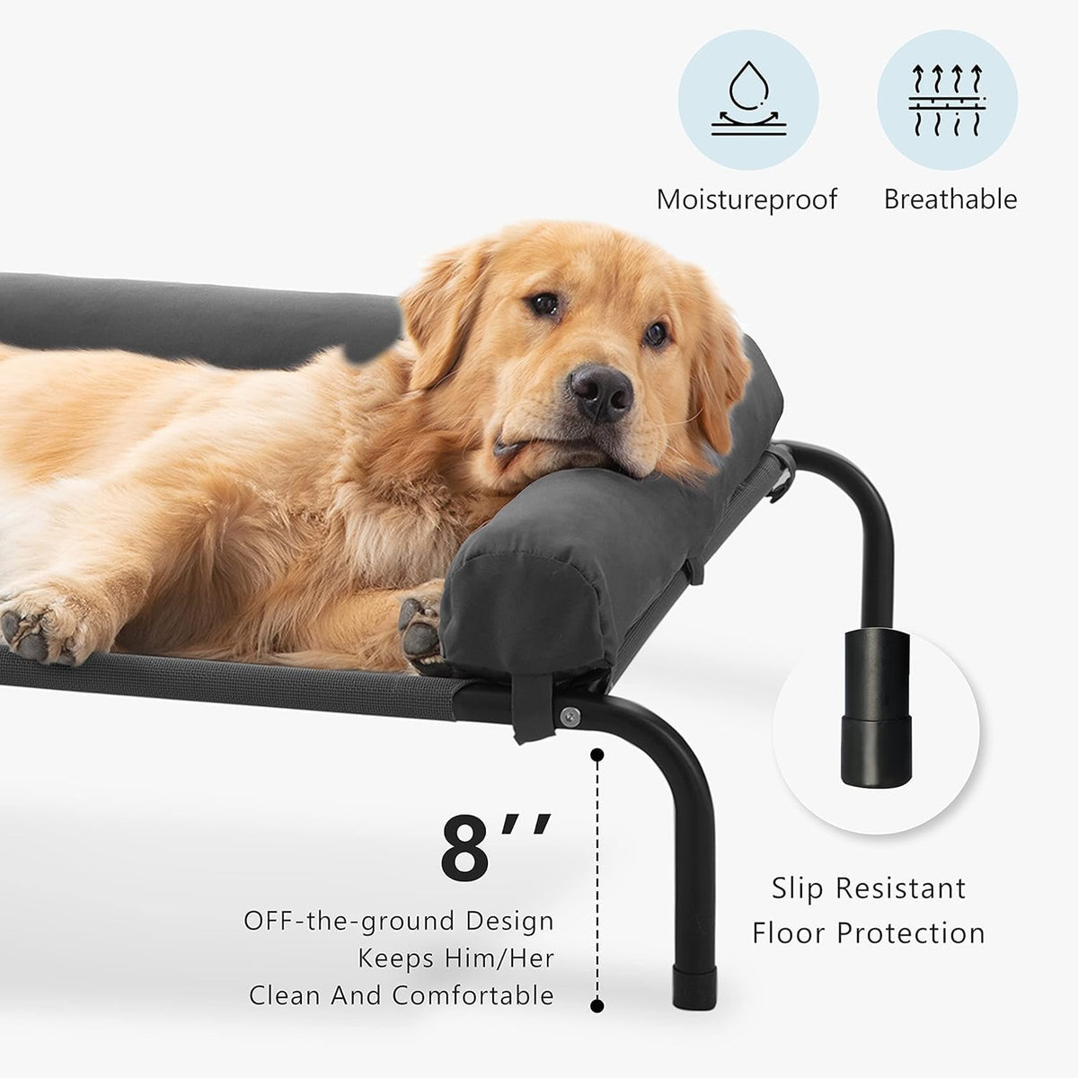 western home cooling elevated dog bed for large shown in use