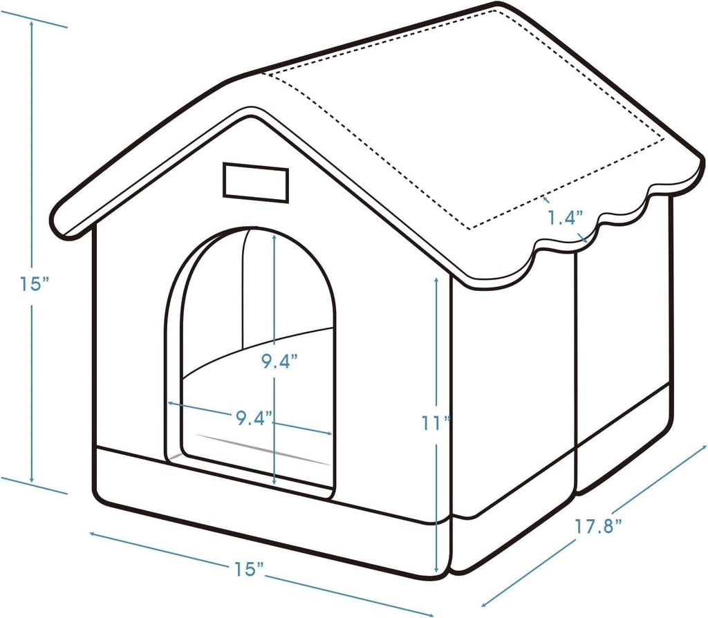 dog house indoor, m size indoor dog house showing dimensions