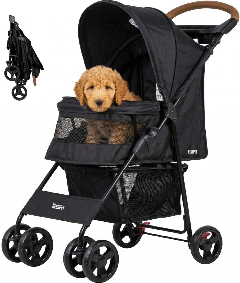 pet stroller for small dogs & cats, foldable, main product view