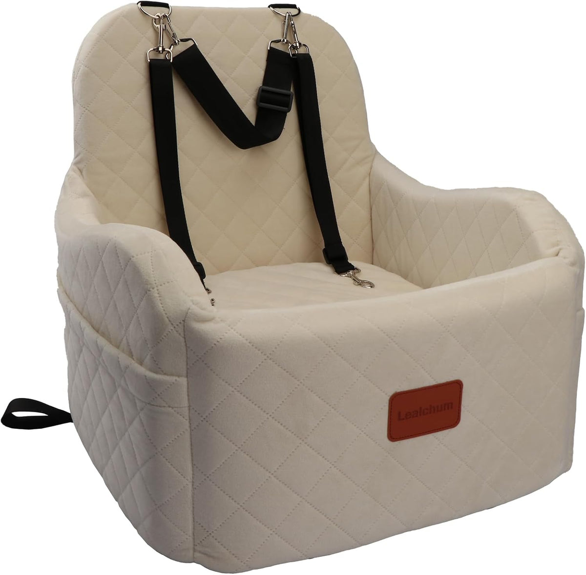 lealchum dog booster car seat,ultra soft fabric &, main product view