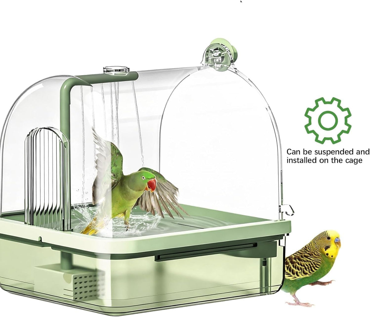 parrot bathtub automatic bath shower,automatic bird bath with, side view