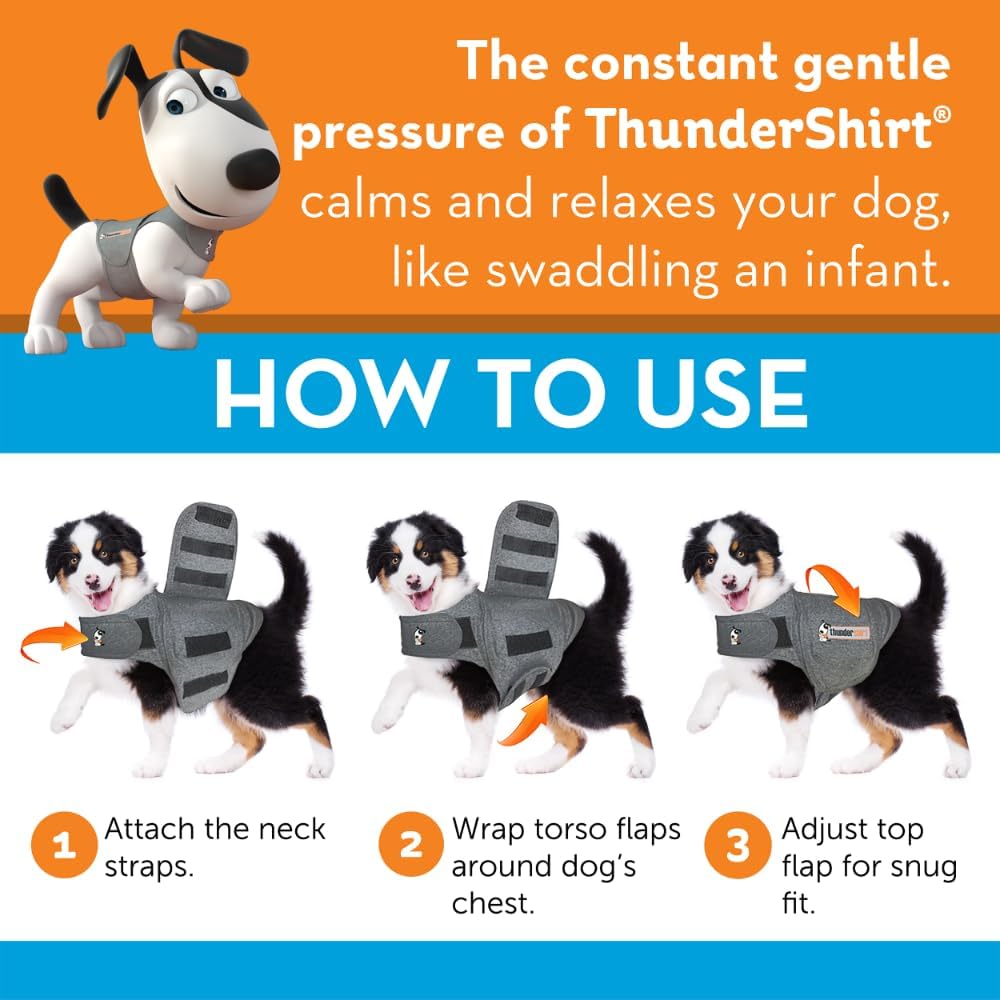 thundershirt for dogs calming anxiety vest, x small showing dimensions