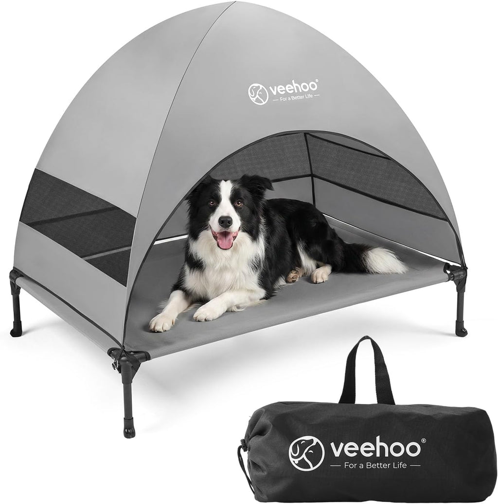 veehoo outdoor dog bed with canopy, cooling elevated, main product view