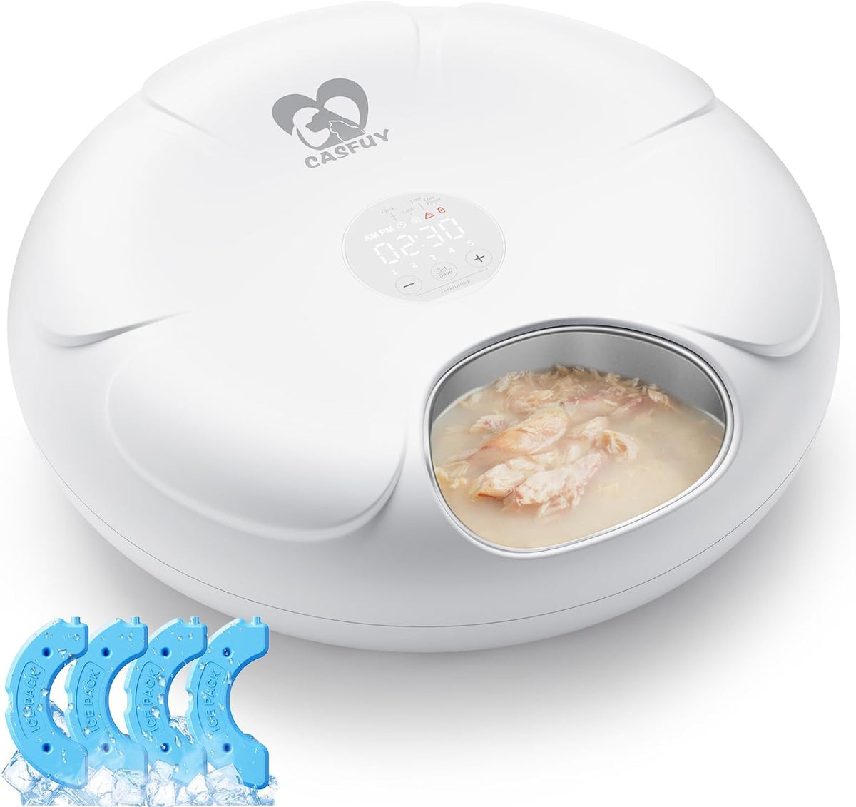 casfuy automatic cat feeder cordless - automatic cat, main product view