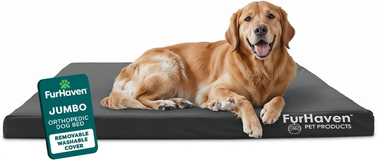 furhaven water-resistant orthopedic dog bed for large dogs, main product view