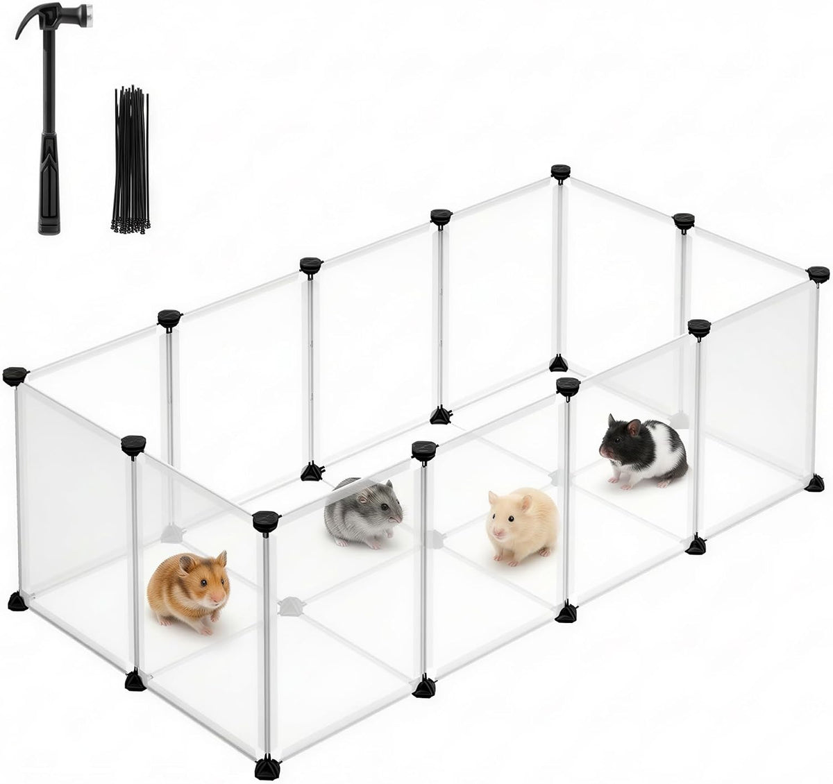 songmics pet playpen with floor, small animal playpen, main product view