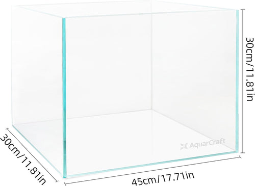 10 gallon rimless aquarium, ultra clear low iron shown in use
